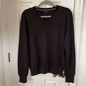 Banana Republic mens v-neck sweater. Chocolate brown. Size small. Silk blend.